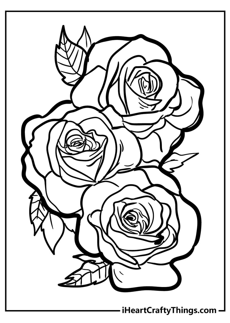 Rose Coloring Pages Printable