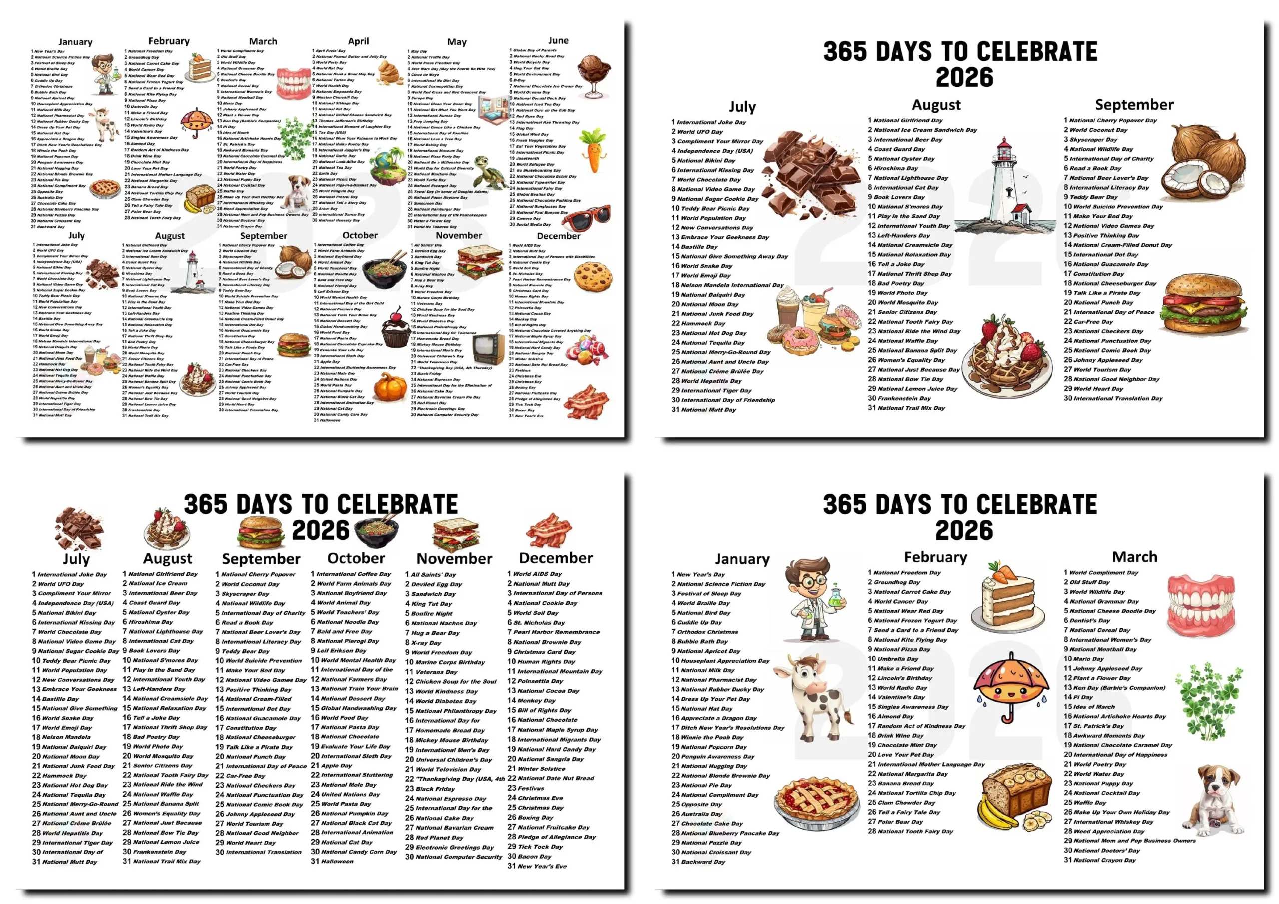 National Food Days 2026 Printable
