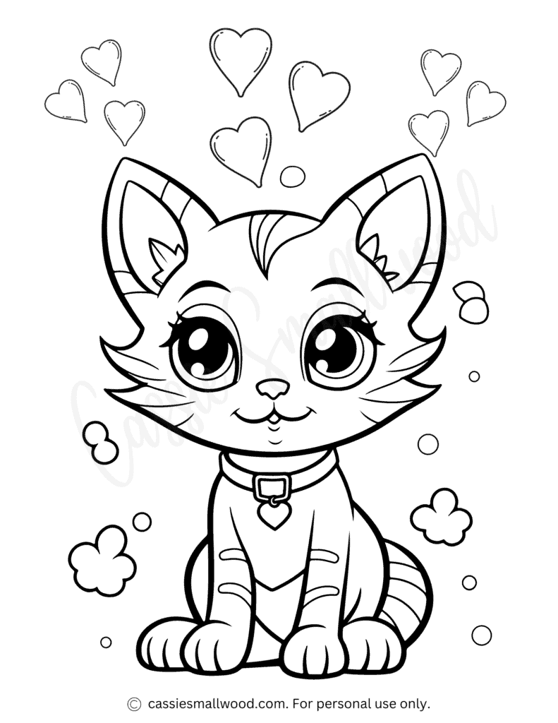 Cat Coloring Page Printable