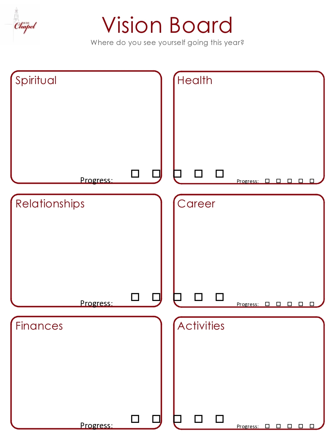 Printable Vision Board Template
