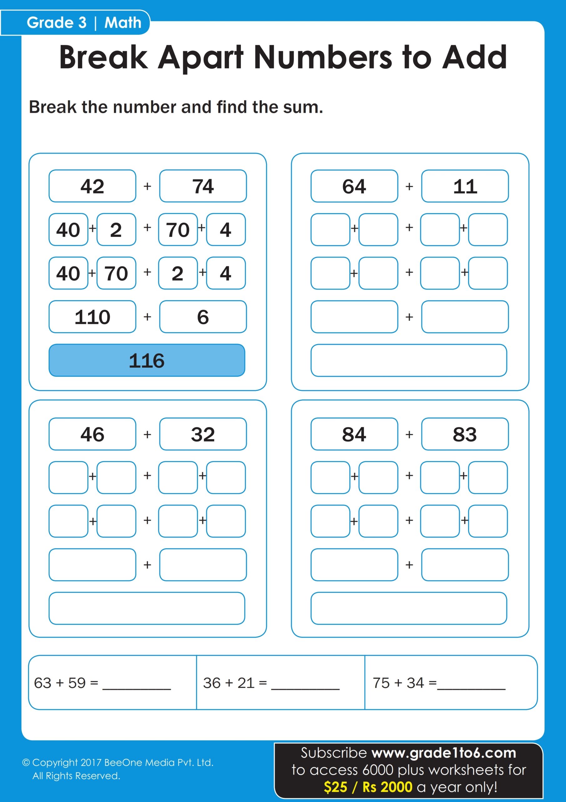 Printable 3rd Grade Worksheets