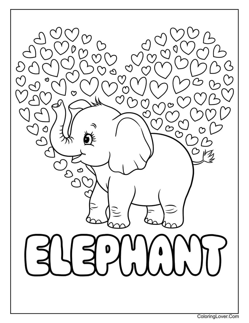 Printable Elephant Coloring Pages
