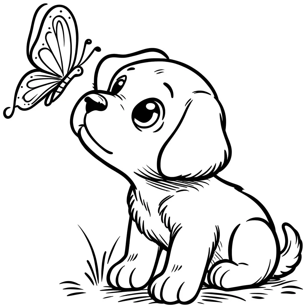 5 Cute Dog Coloring Pages Dog Coloring Cute Kids Dog Coloring 