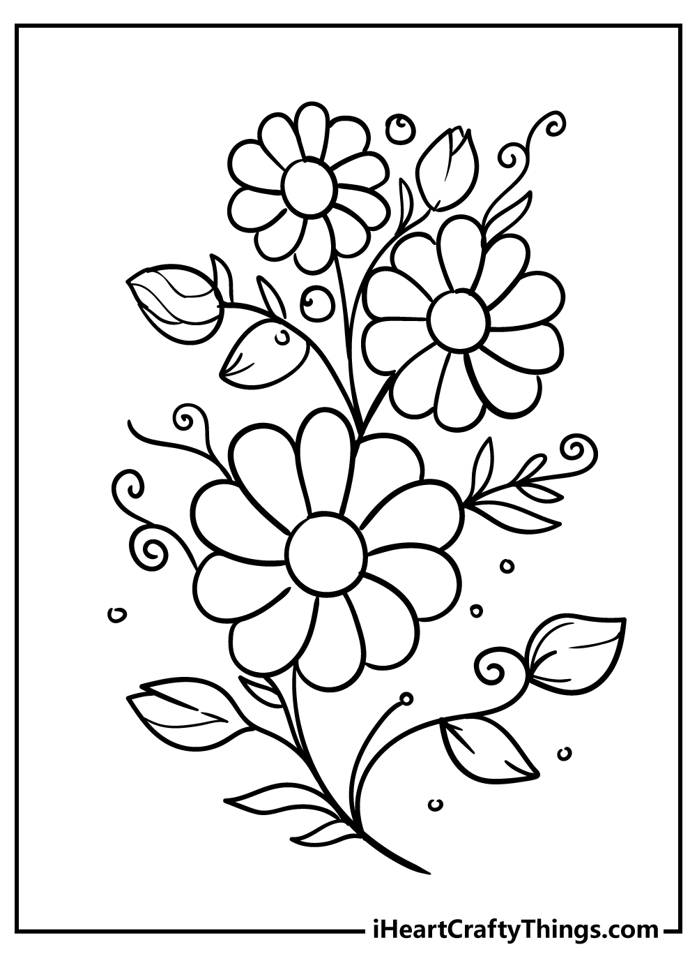 Easy Flower Coloring Pages