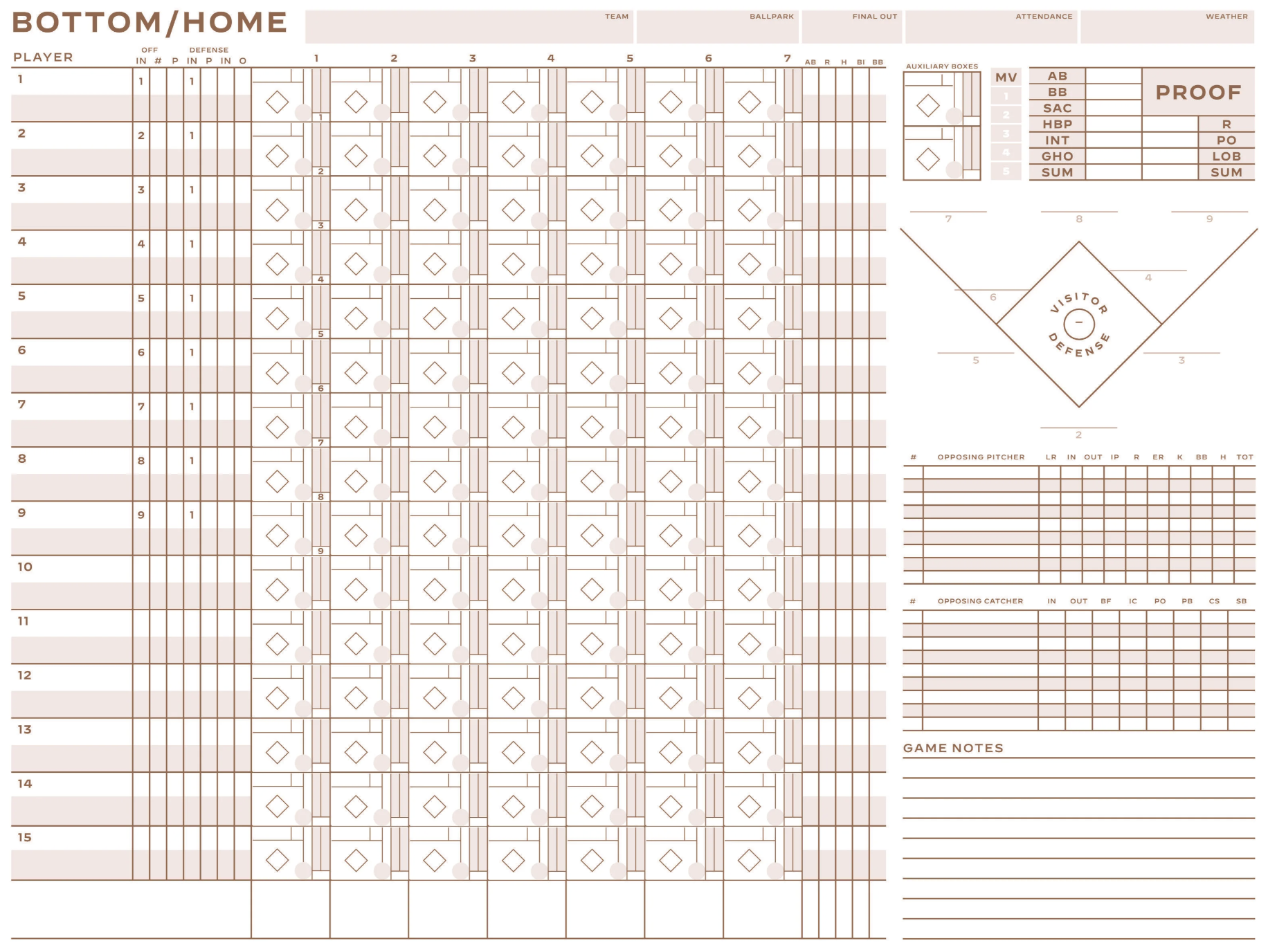Baseball Scorecard Printable Free