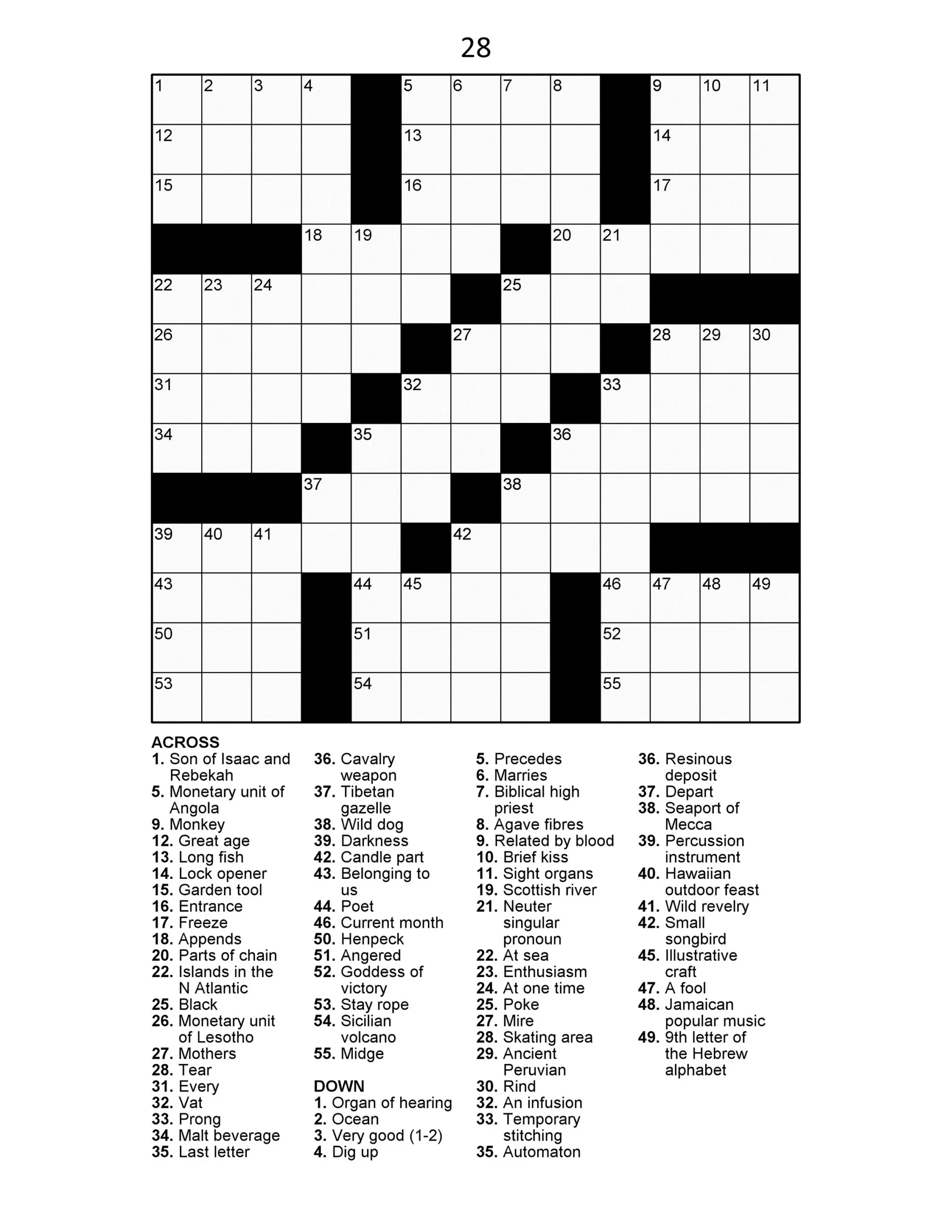 60 Large Print Crossword Puzzles Vol 1 Etsy Israel