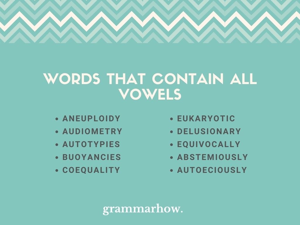 60 Words That Contain All Vowels Alphabetical Order 