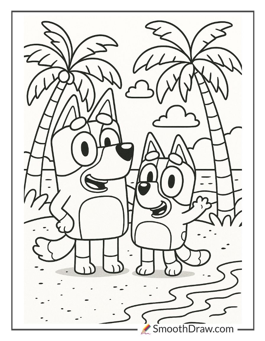 Printable Bluey Colouring Pages
