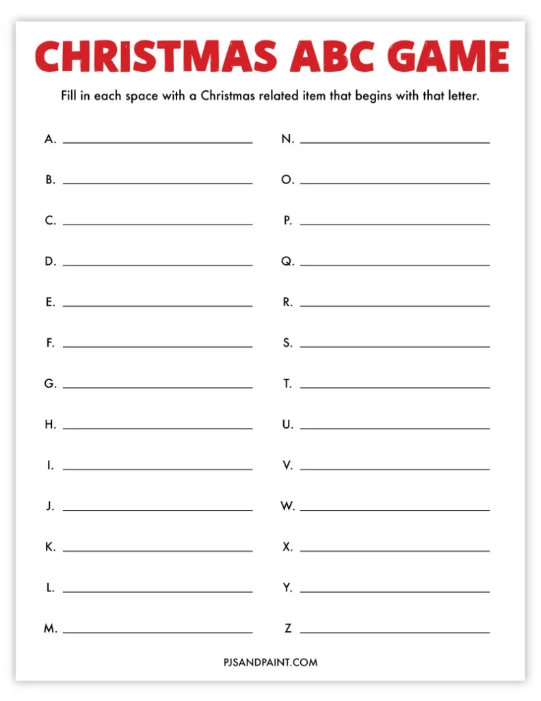 Christmas Games Printable