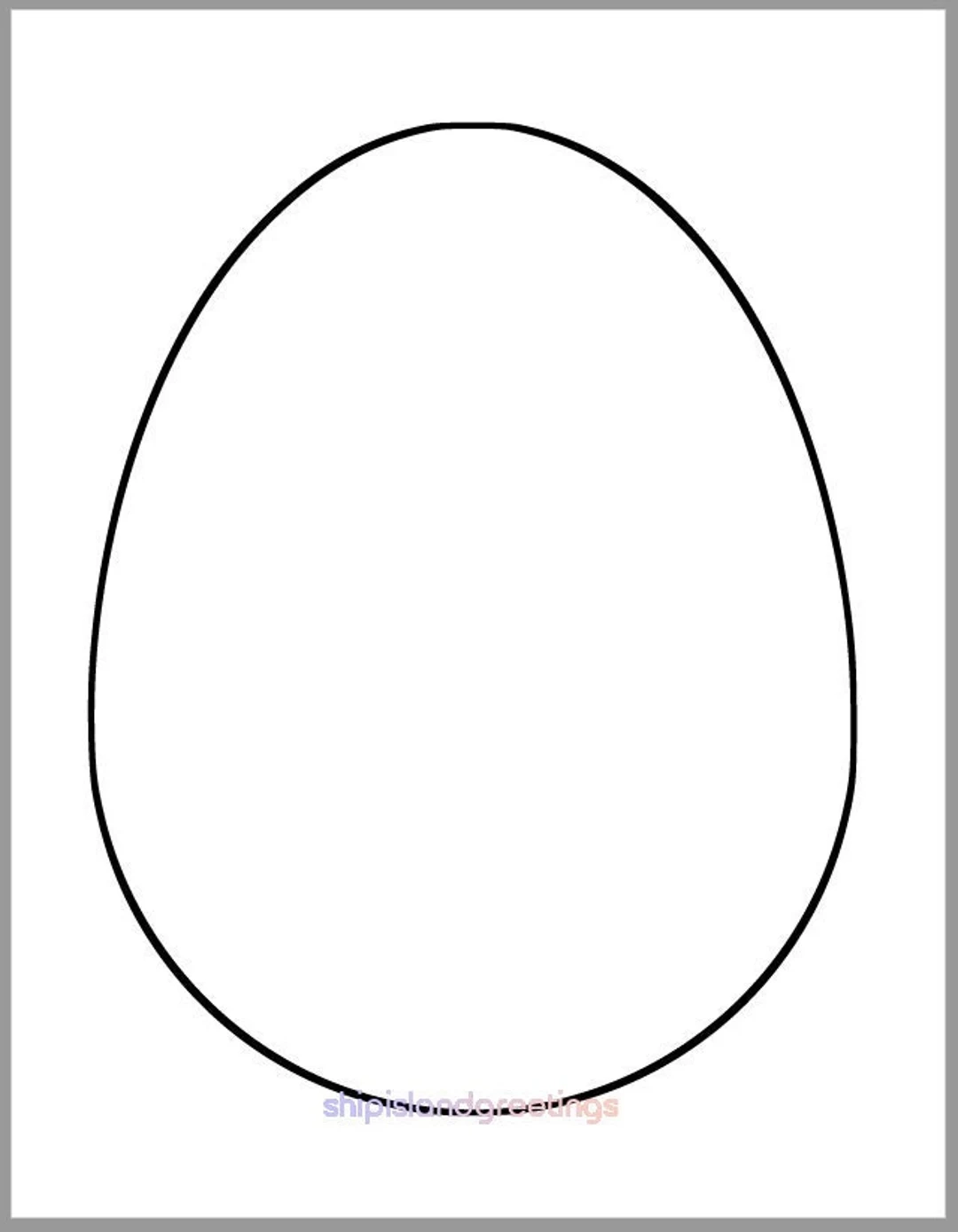 9 Inch Easter Egg Template printable Easter Egg easter Egg Hunt 