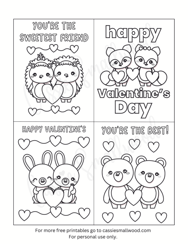 Foldable Printable Valentine Cards