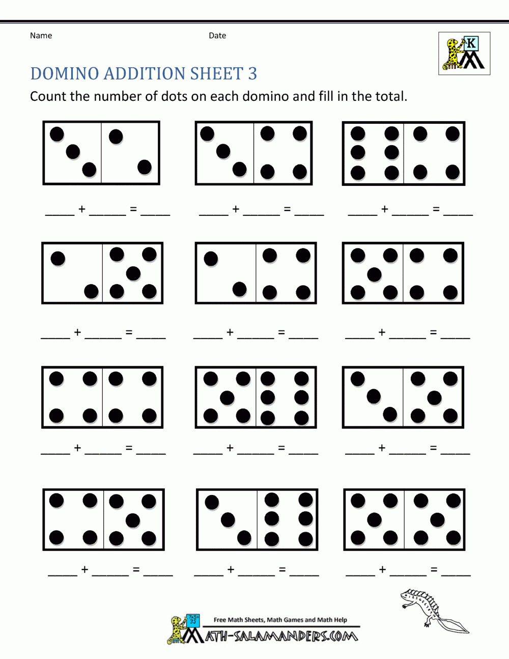 Free Kindergarten Addition Printables
