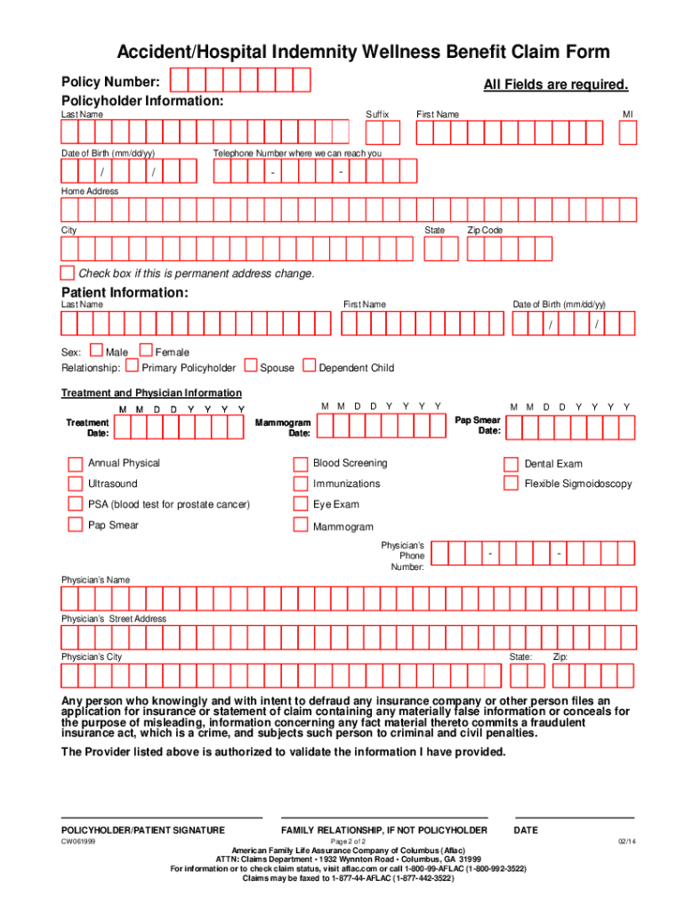 Aflac Claim Forms Fill Out amp Sign Online DocHub