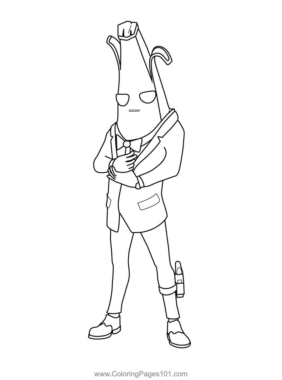 Agent Peely Fortnite Coloring Page For Kids Free Fortnite 