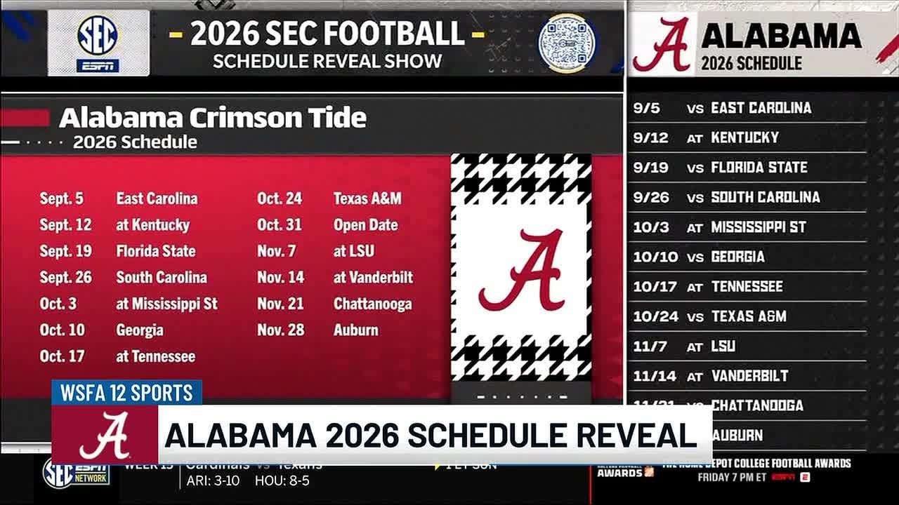 Alabama Auburn 2026 Football Schedules Released