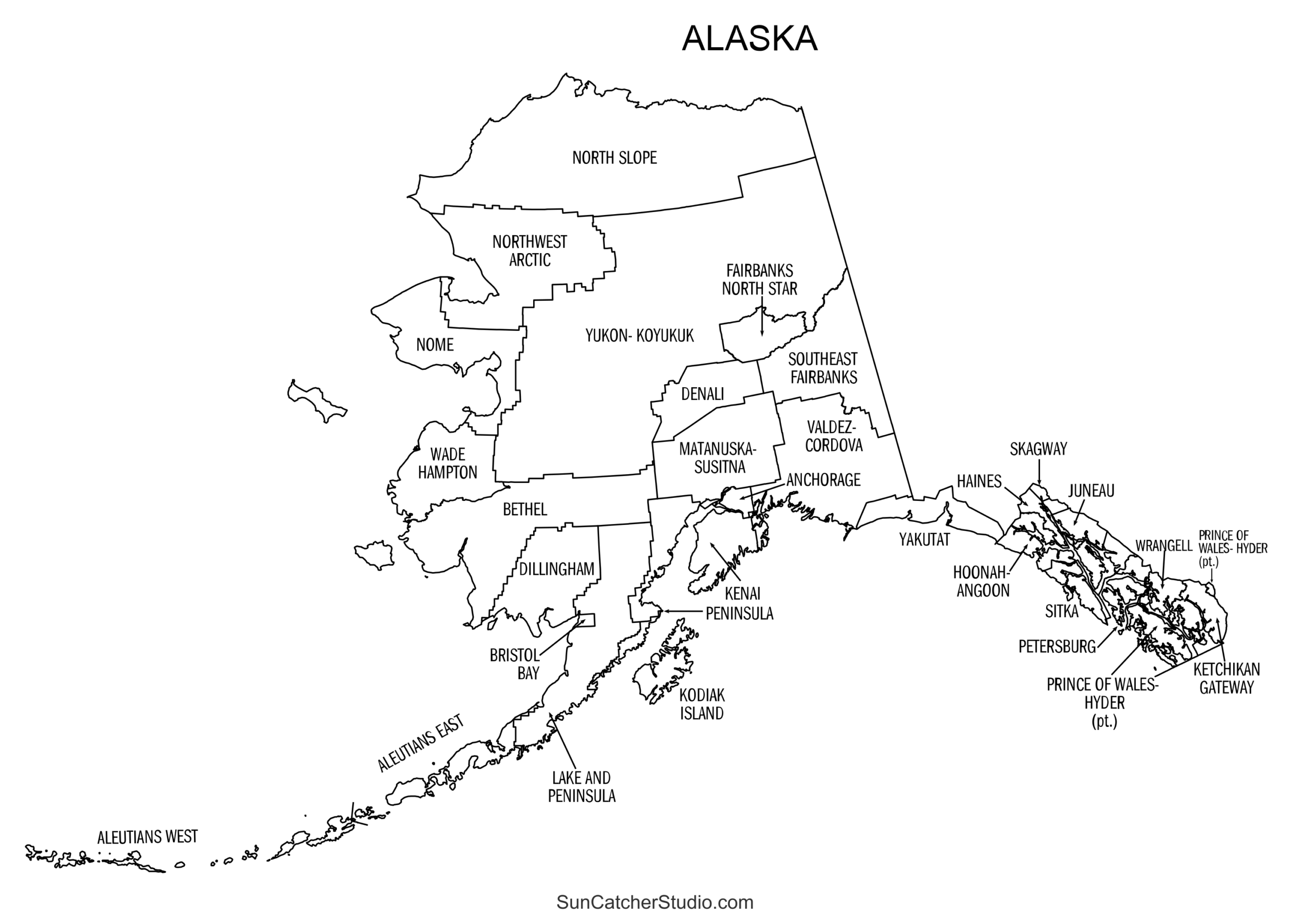 Alaska Printable Map