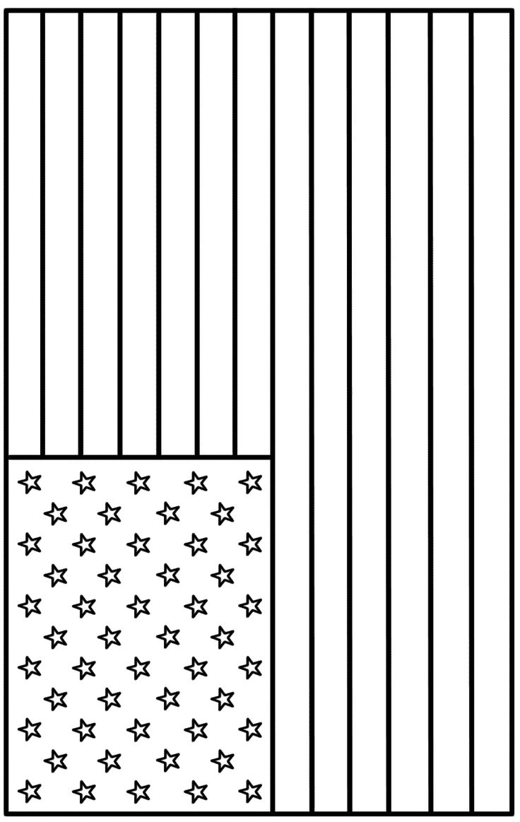 Printable Coloring American Flag
