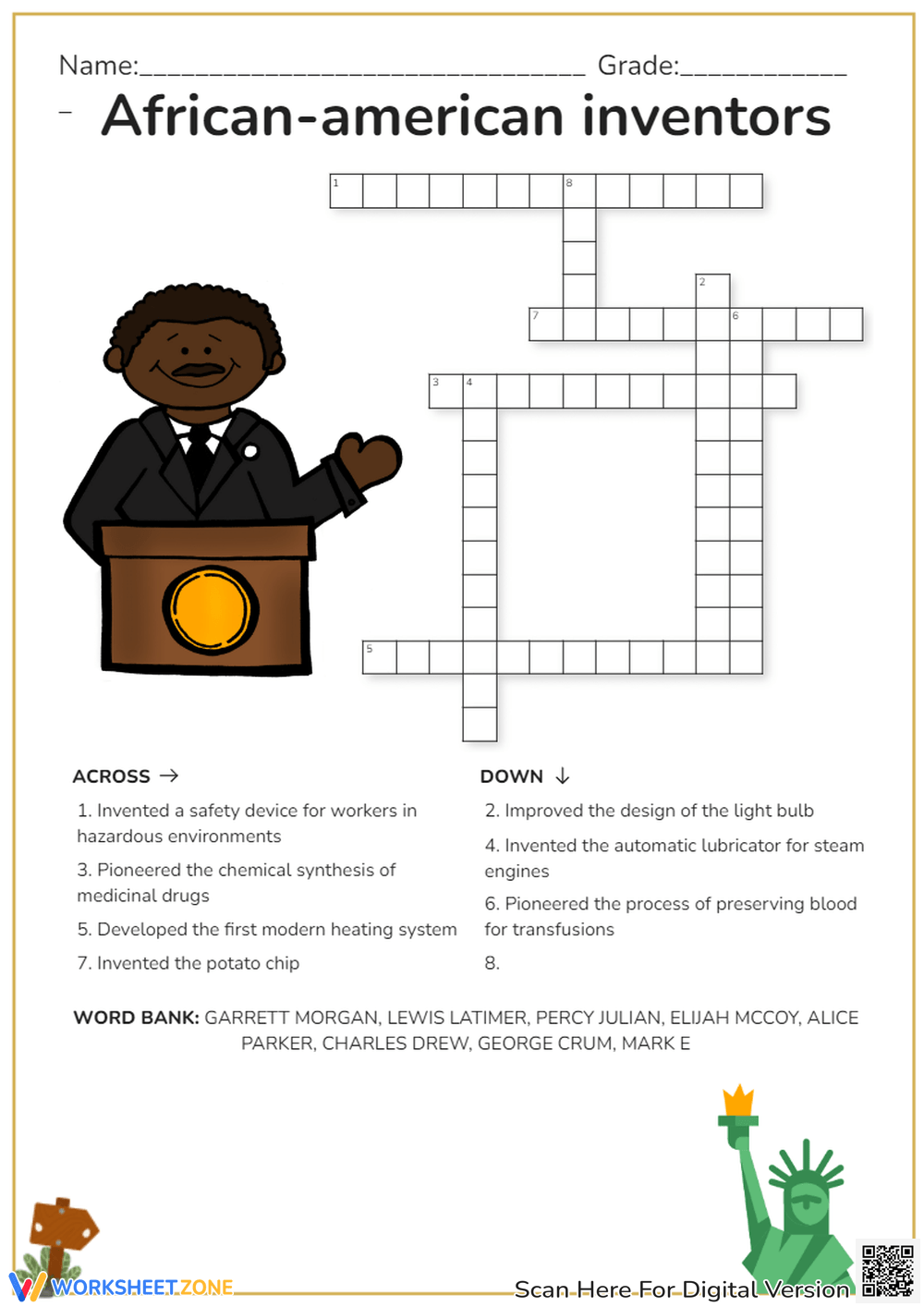 History Crossword Puzzles Printable