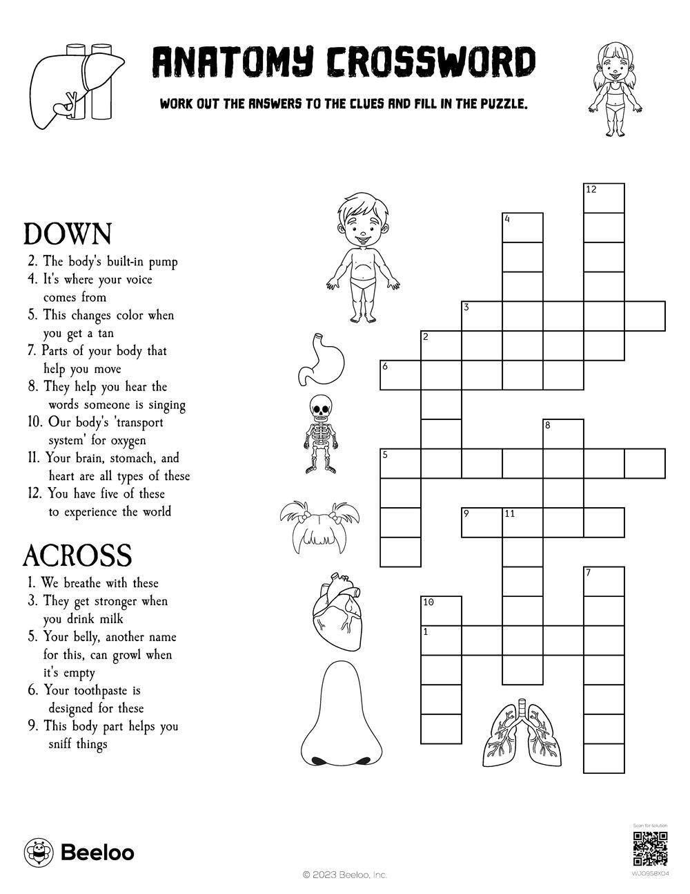 Free Printable Anatomy Crossword Puzzles