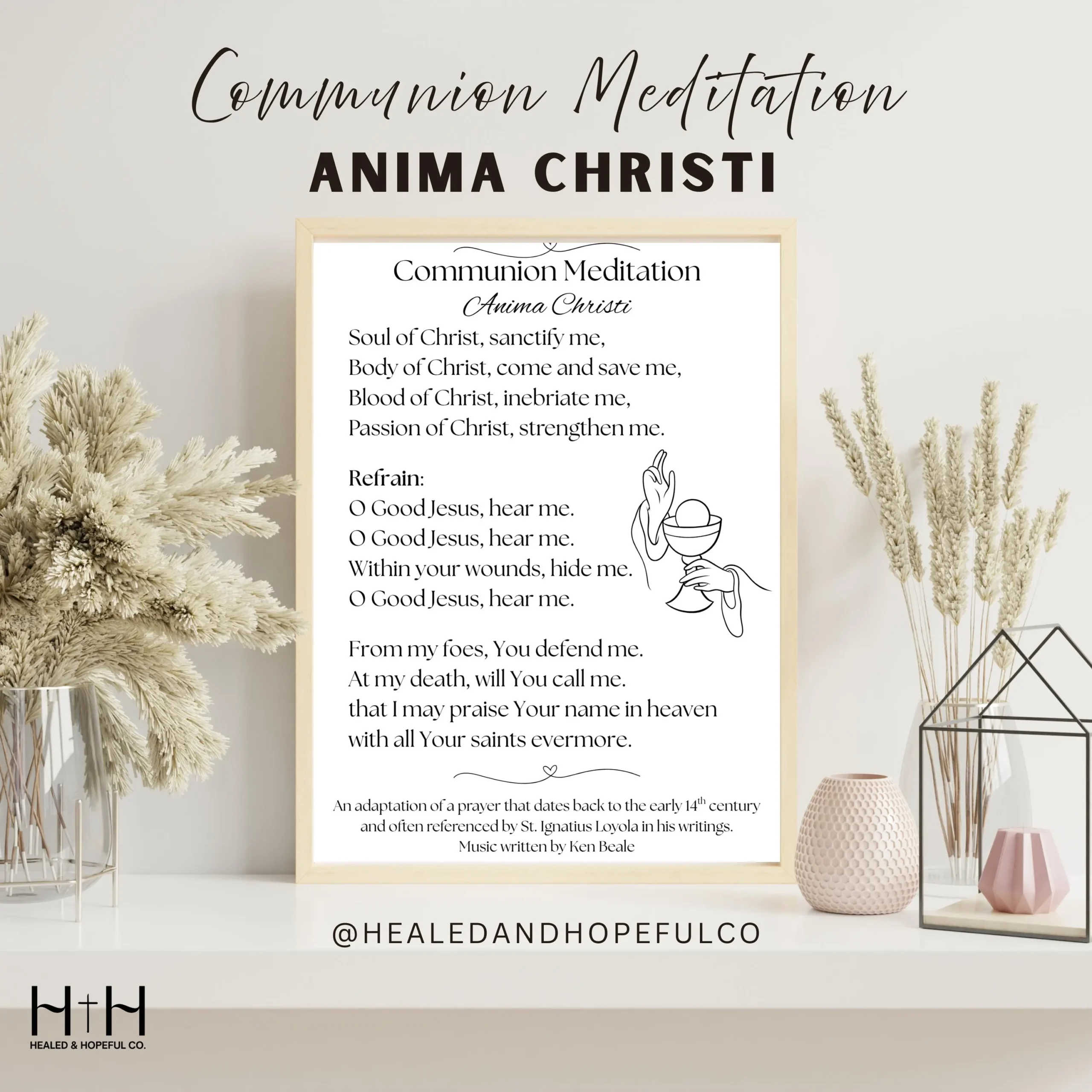 Anima Christi Prayer Printable Catholic Communion Meditation St 