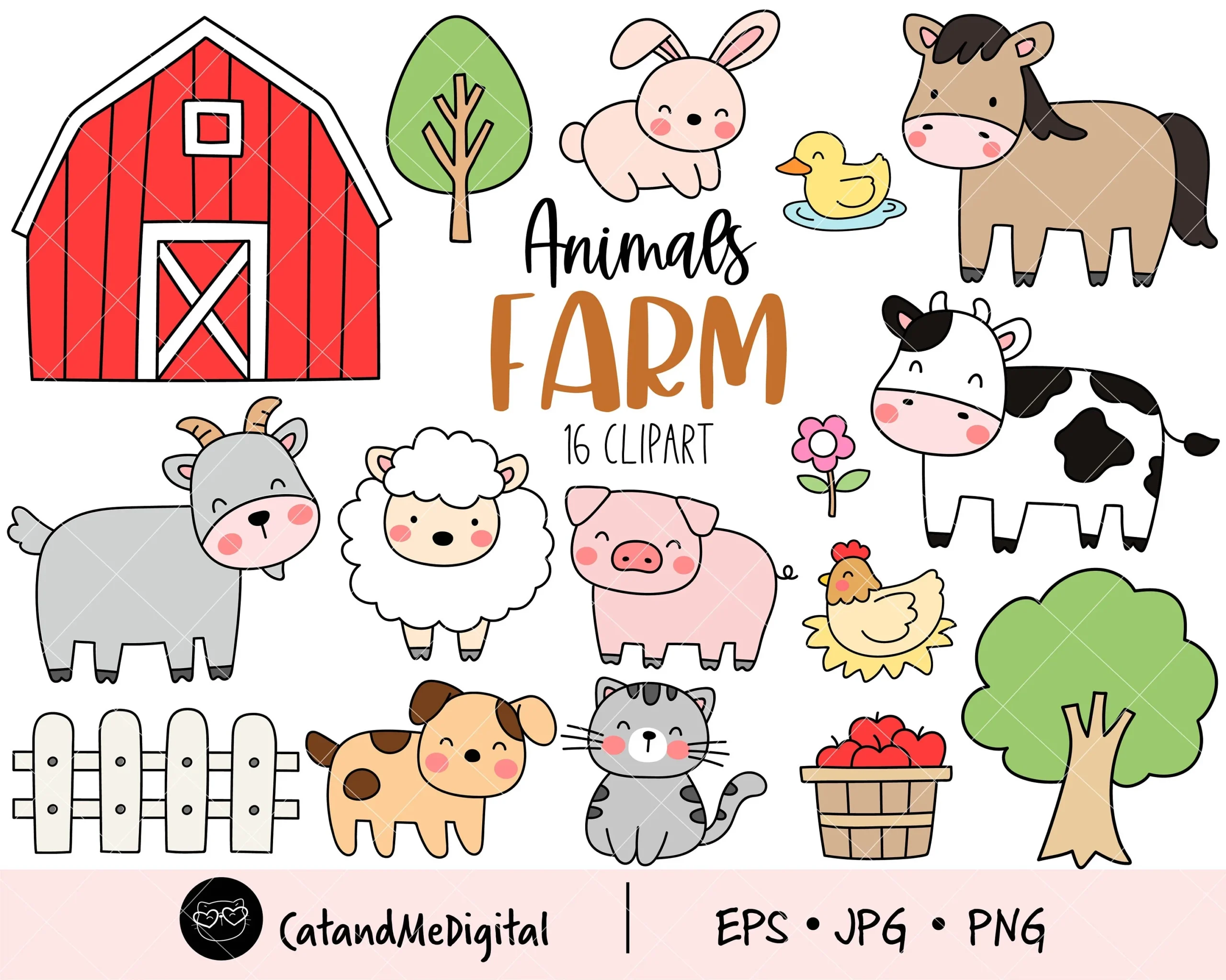 Animals Farm Clipart Cute Farm Animals Farm Clipart Animal Clipart 