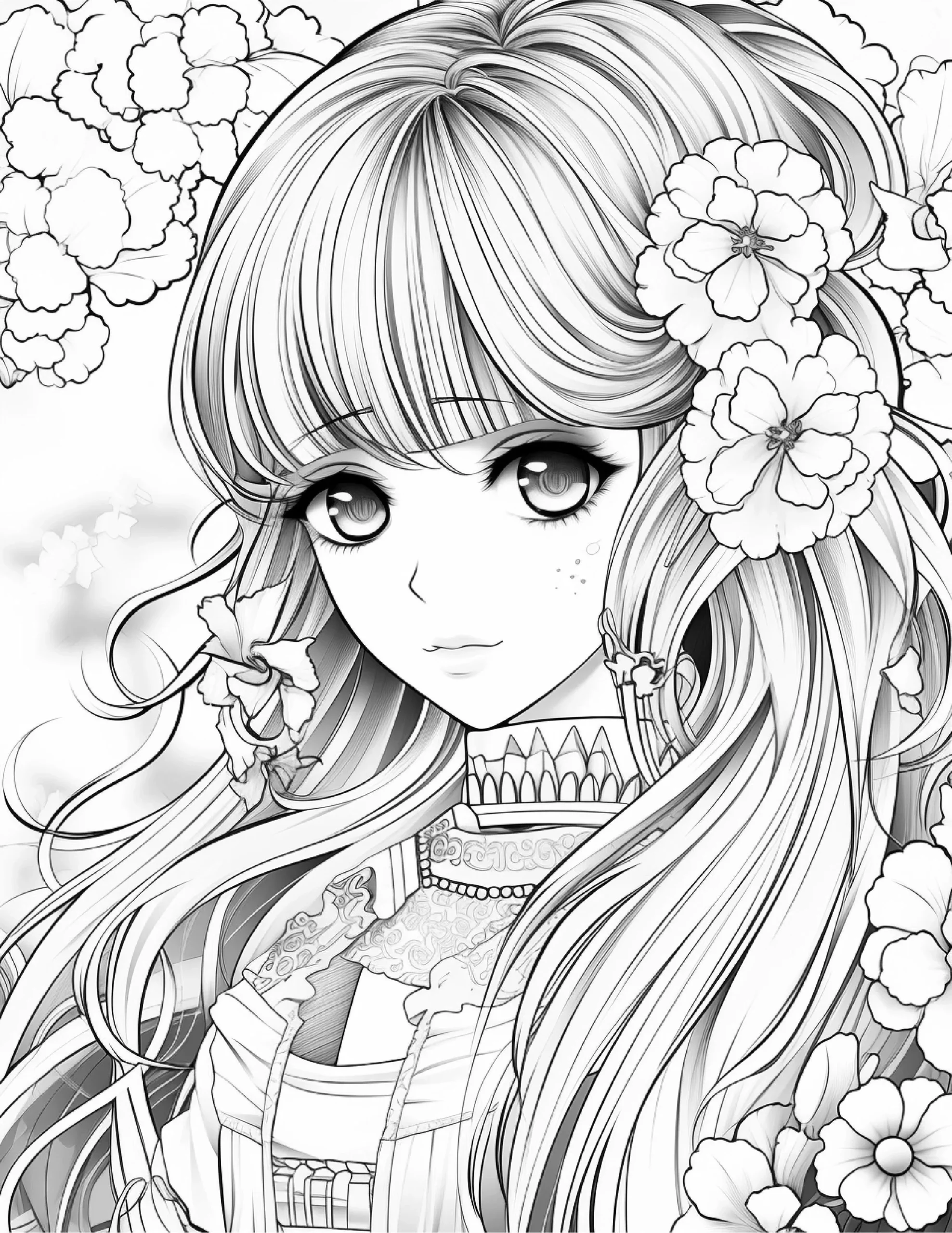 Anime Coloring Pages 200 Pages Printable Instant Download PDF Best 