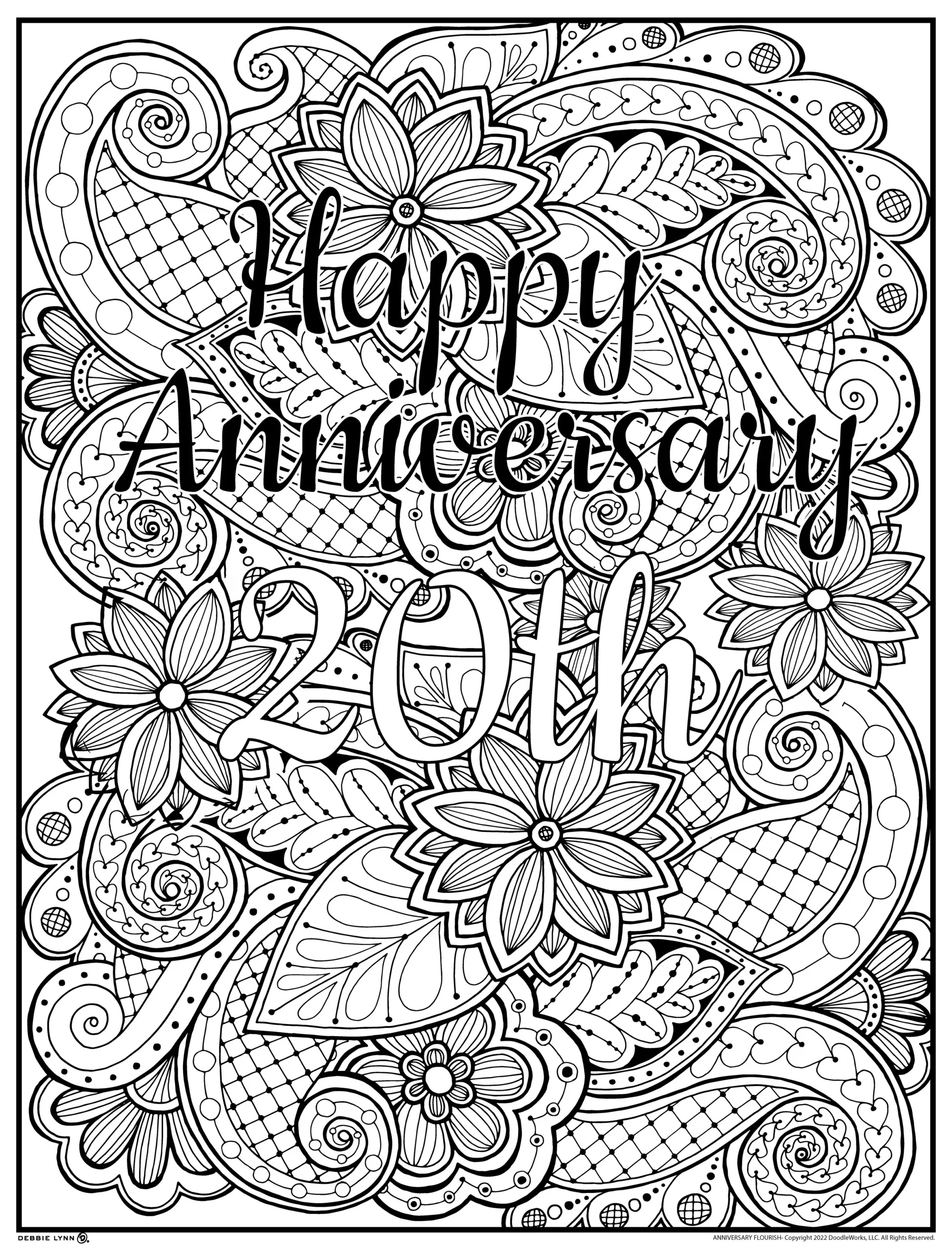 Printable Wedding Anniversary Coloring Pages