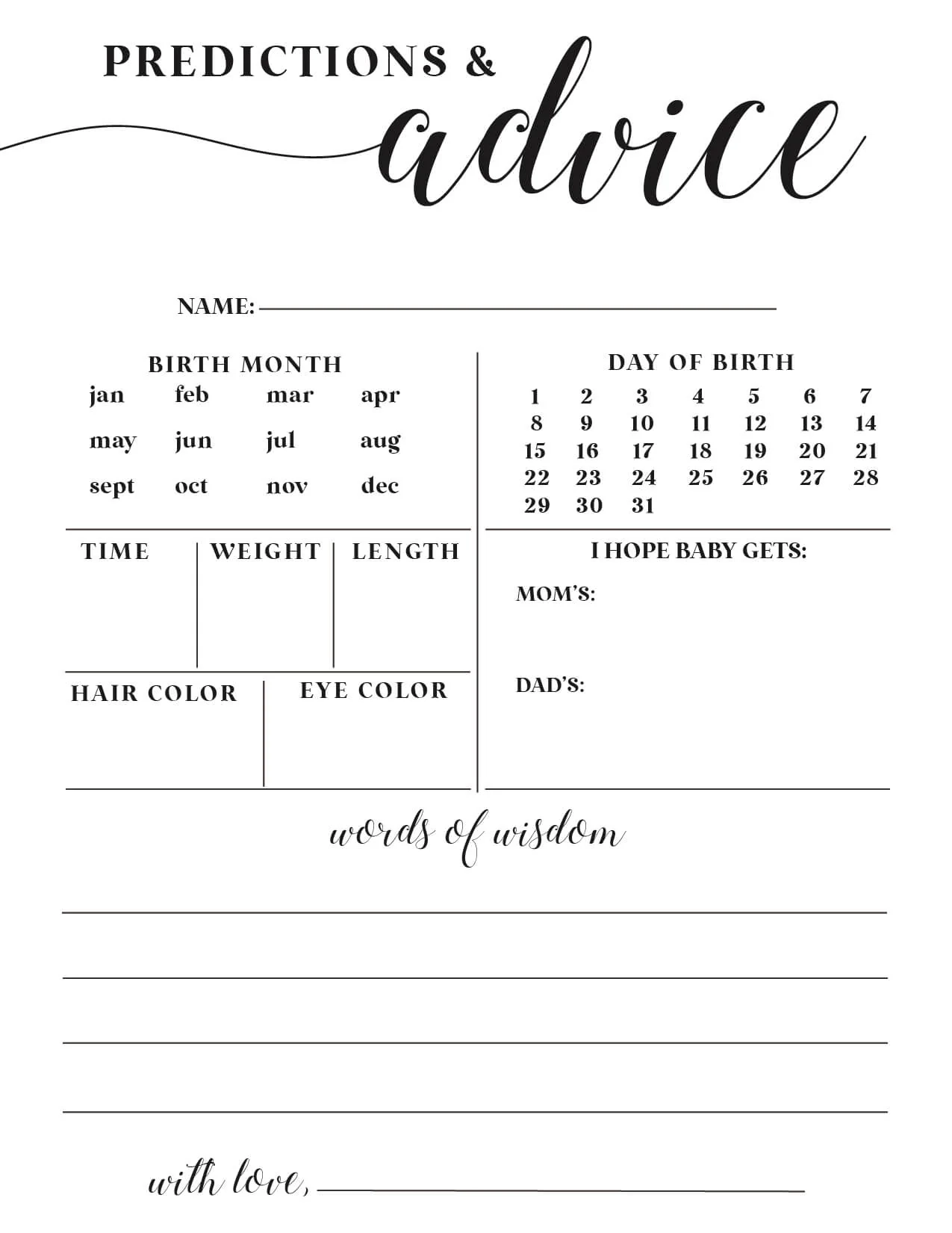 Baby Shower Games FREE Baby Shower Digital Print Caden Lane