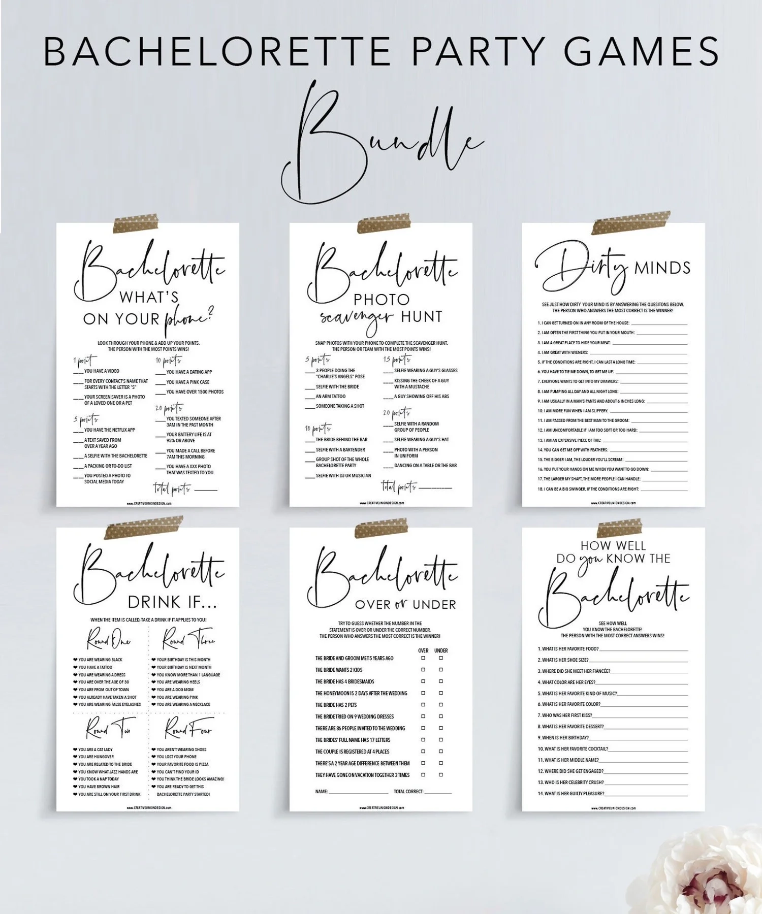 Bachelorette Games Printable