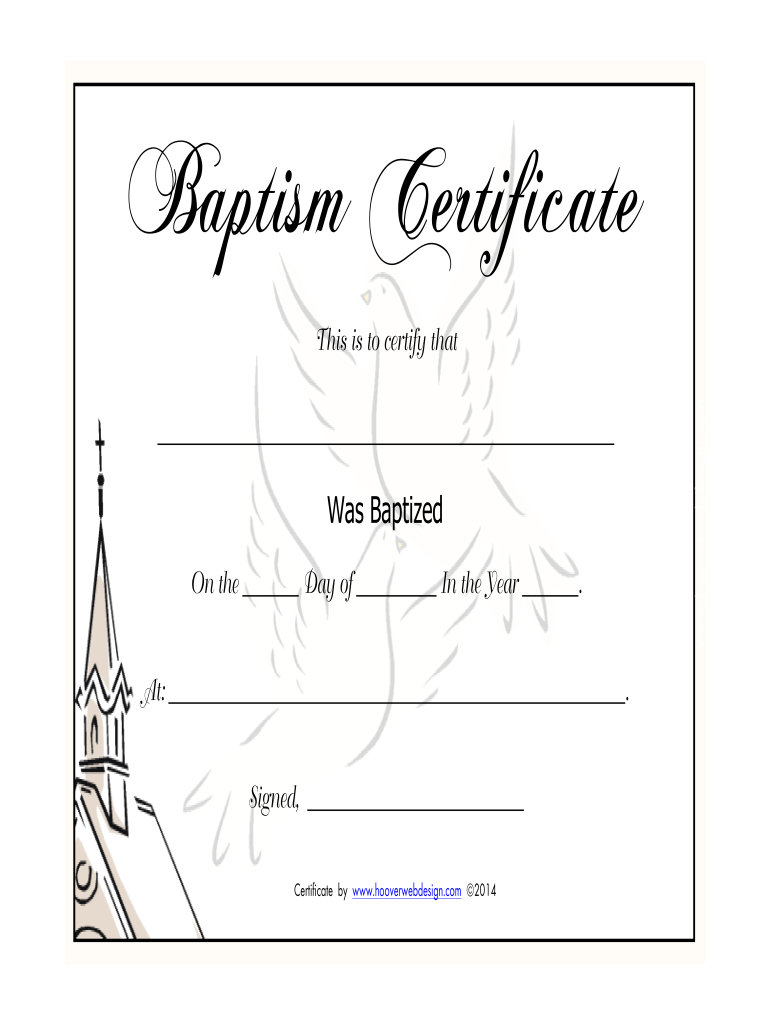 Baptism Certificate Form Fill Online Printable Fillable Blank 