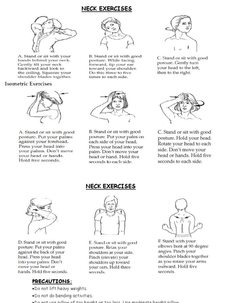Basic Neck Exercises PDF Physical Exercise Recreation