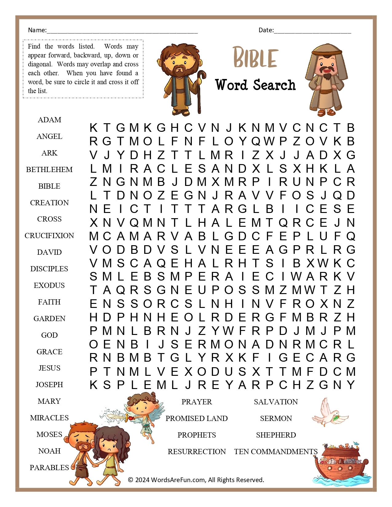 Bible Word Search Printable