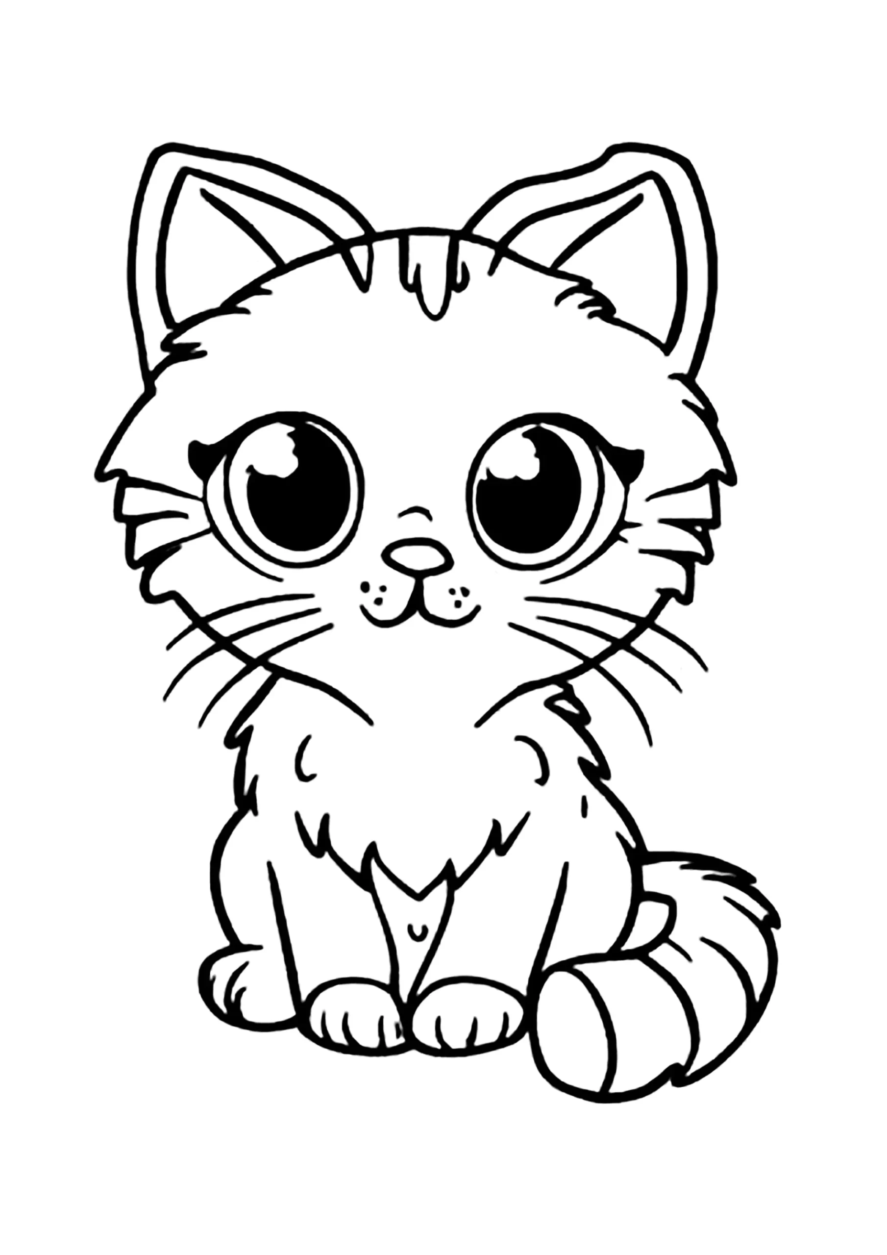 Big eyed Kitten Cat Coloring Pages
