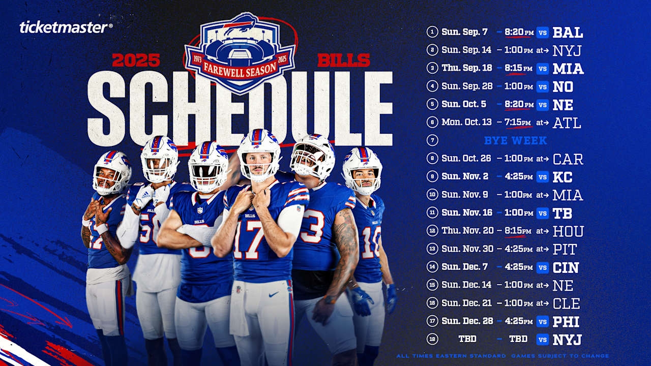 Bills 2025 Schedule Release All 17 Games Officially Announced