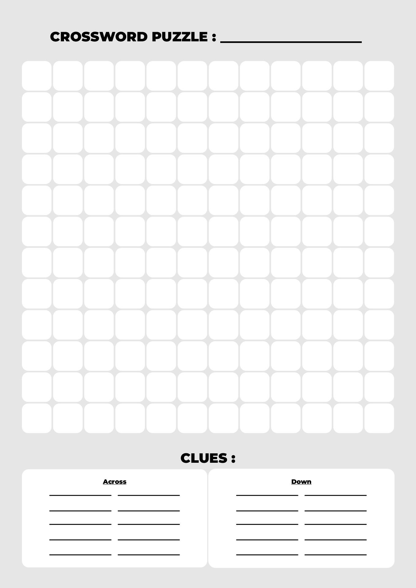 Blank Crossword Puzzle Template 10 Free PDF Printables Printablee