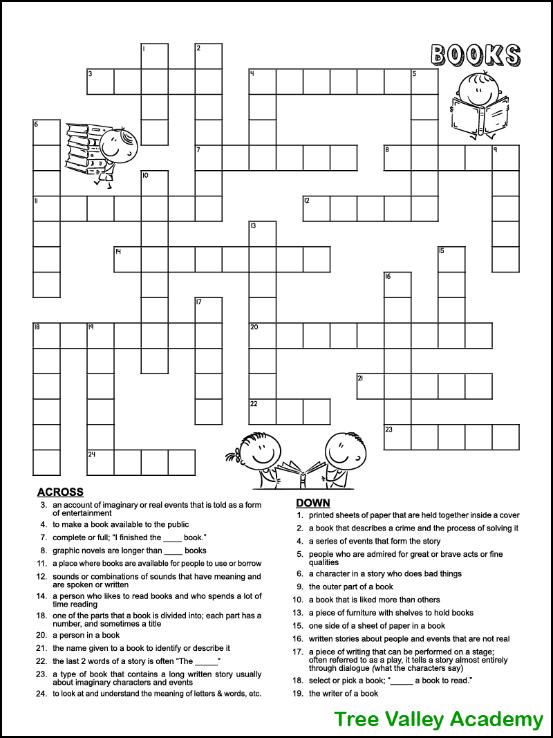 Grade 4 Crossword Puzzles Printable