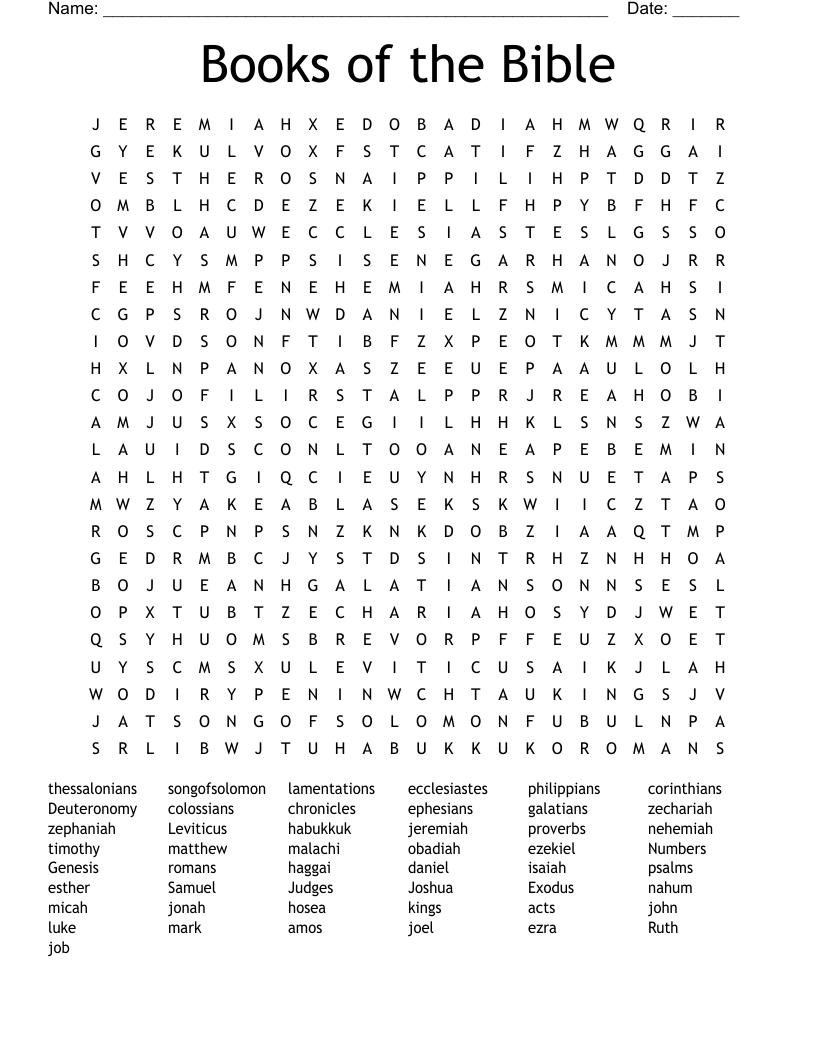 Free Printable Bible Word Puzzles