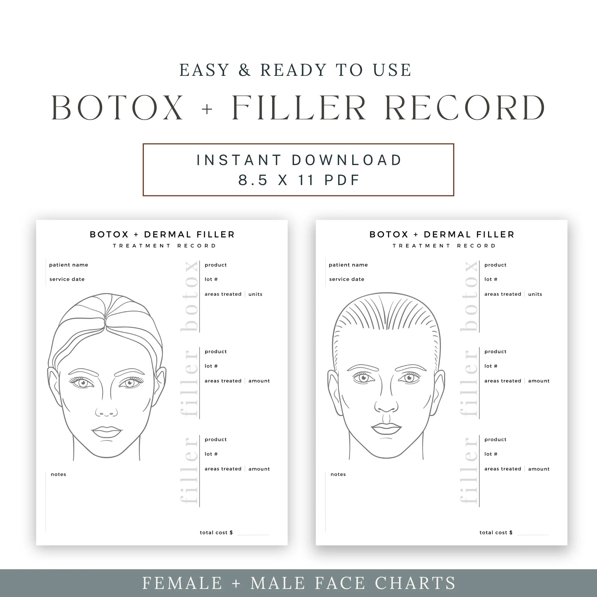 BOTOX Dermal Filler Treatment Record Patient Record BOTOX 