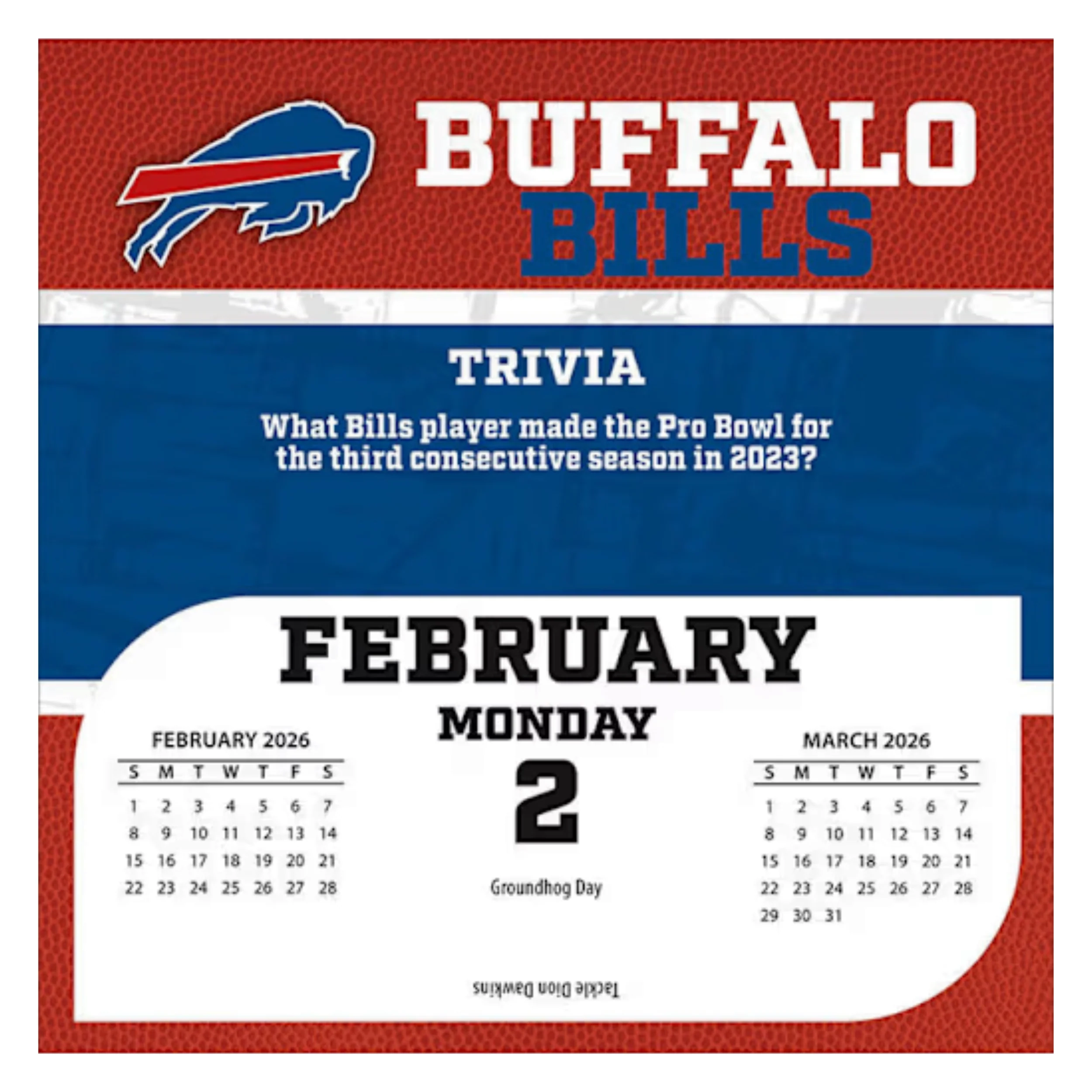 Buffalo Bills 2026 Daily Calendar The BFLO Store