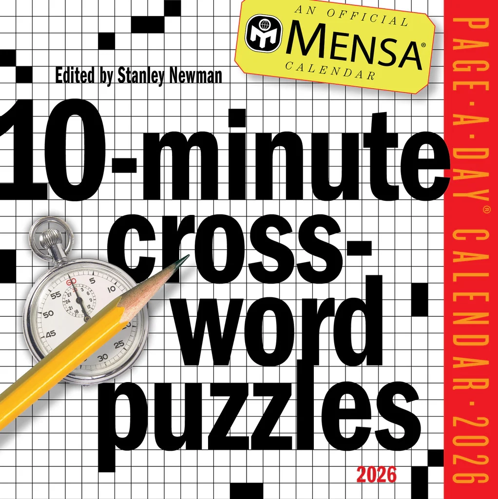 Calendar Club Mensa 10 Minute Crossword Puzzles 2026 Page A Day 