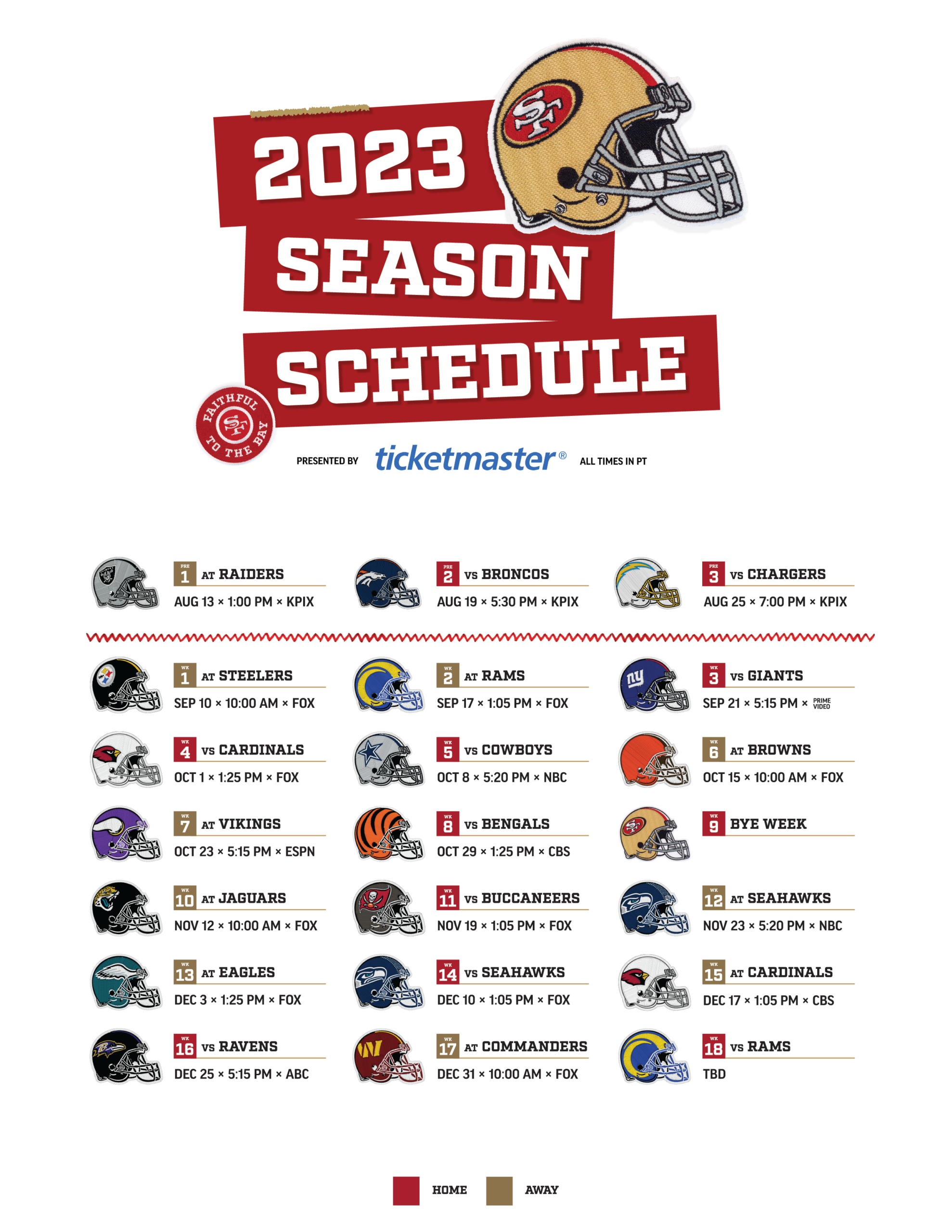 49er Schedule Printable