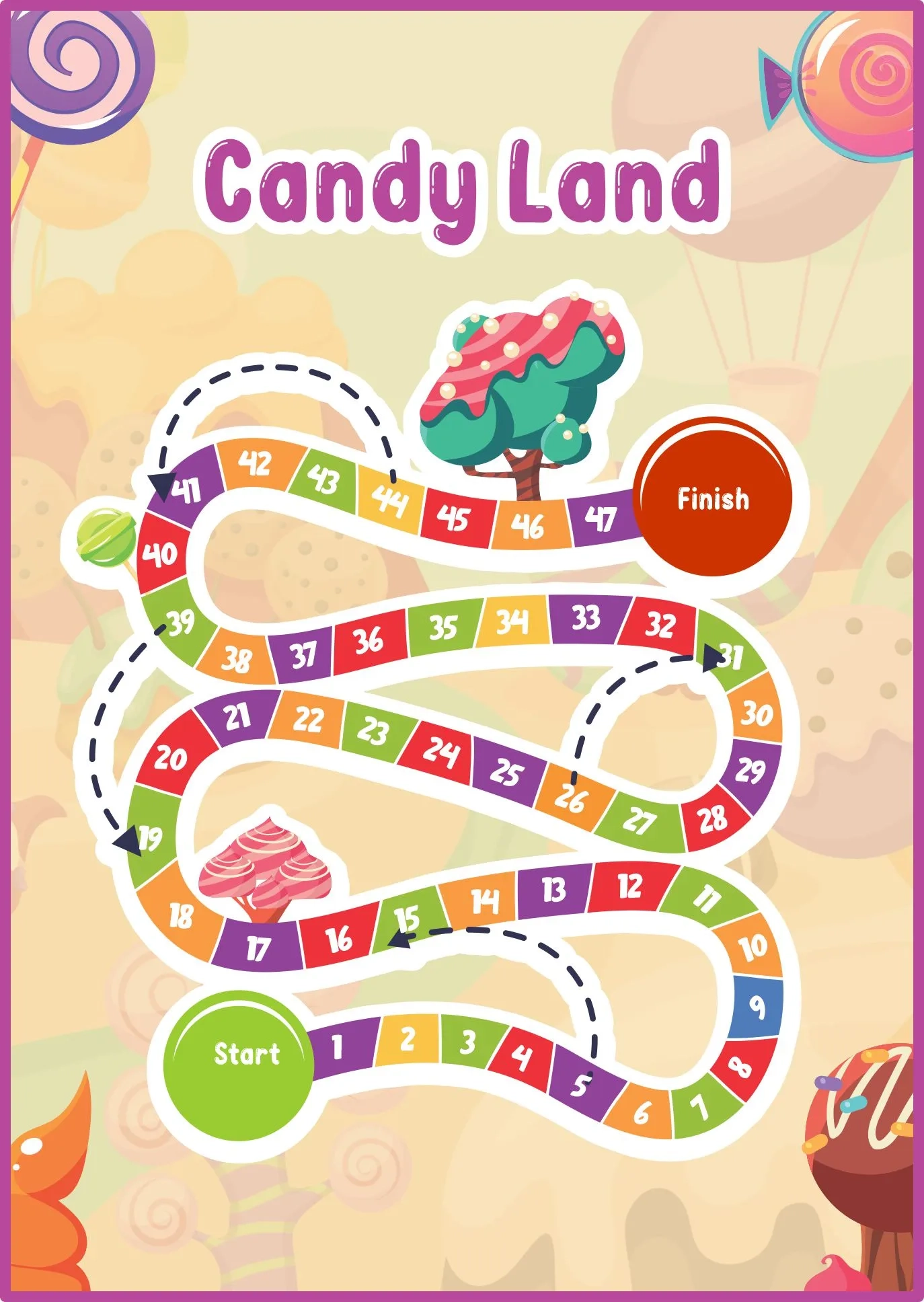 Candyland Board Printable Printable Party Favors