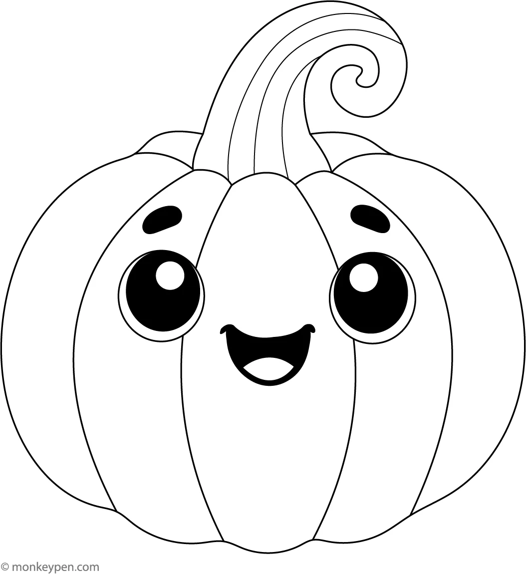 Cartoon Pumpkin Free Printable Coloring Page For Kids