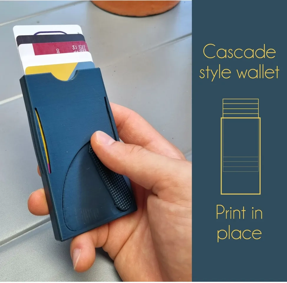 Cascade Card Wallet Print in place By Hugo Download Free STL 
