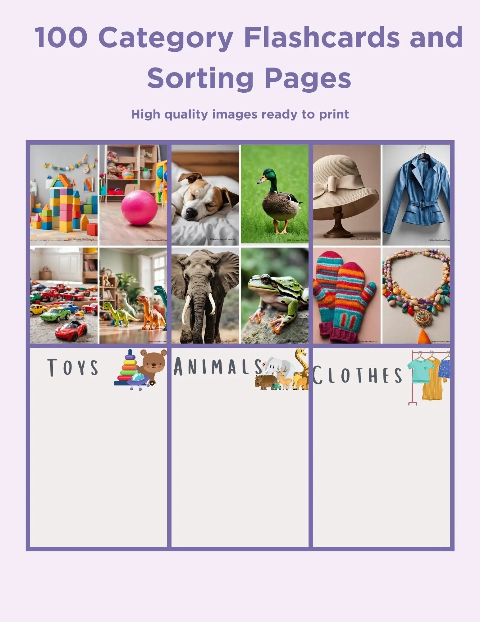 Category Printable Flash Card Bundle Things That Go Together Set 