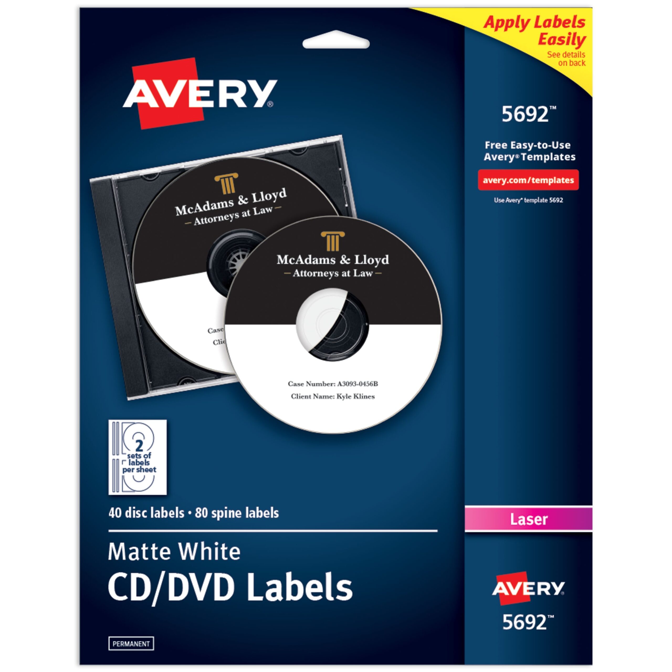 CD Labels 40 Blank CD Labels amp 80 Spine Labels 5692 Avery Avery