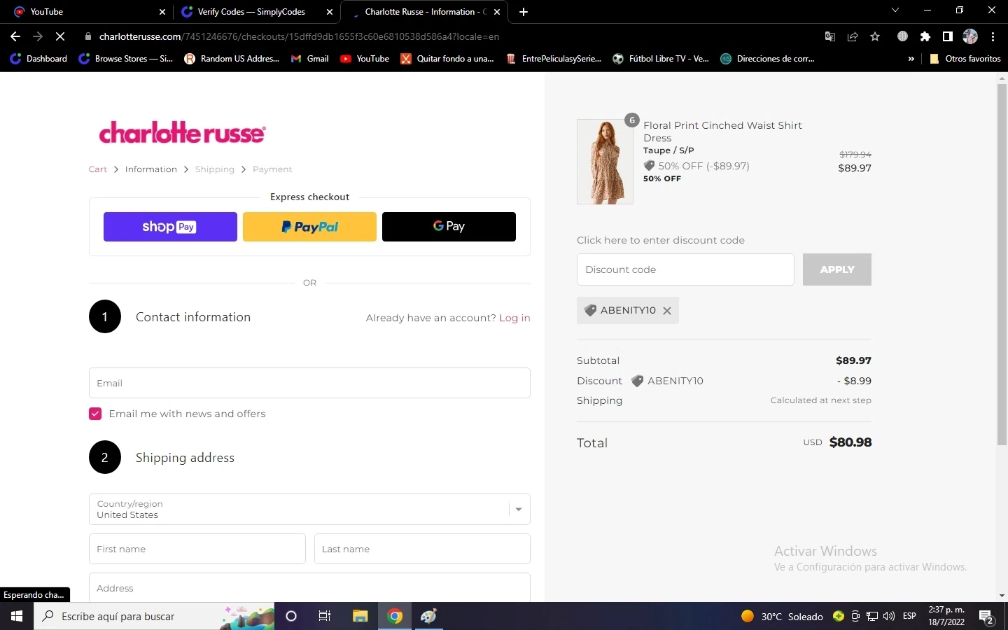 Charlotte Russe Printable Coupons