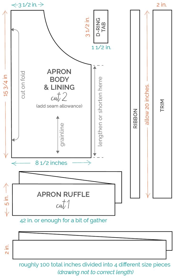 Child amp Adult Apron Sewing Patterns Free DIY Printable Template 