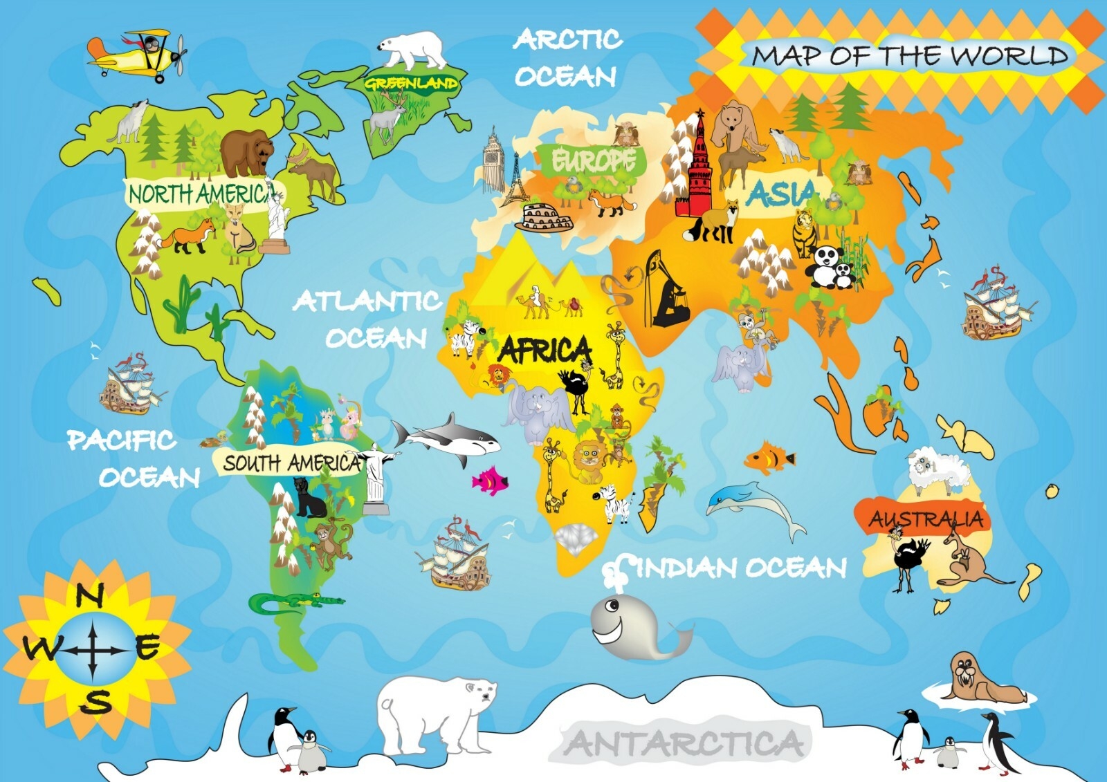 Printable Childrens World Map