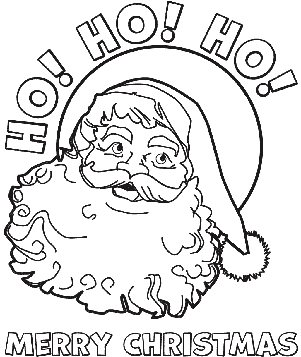 Christmas Santa Free Coloring Page For Kids